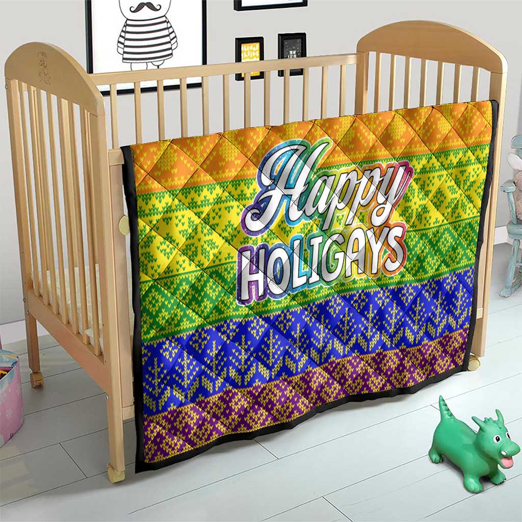 LGBT Gay Pride Happy Holigays Christmas Quilt Xmas Holiday Patterns - Wonder Print Shop