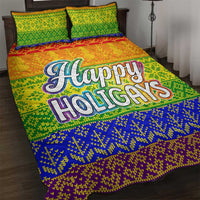 LGBT Gay Pride Happy Holigays Christmas Quilt Bed Set Xmas Holiday Patterns - Wonder Print Shop