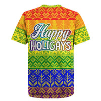 LGBT Gay Pride Happy Holigays Christmas Rugby Jersey Xmas Holiday Patterns - Wonder Print Shop