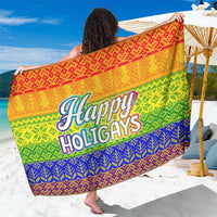 LGBT Gay Pride Happy Holigays Christmas Sarong Xmas Holiday Patterns - Wonder Print Shop