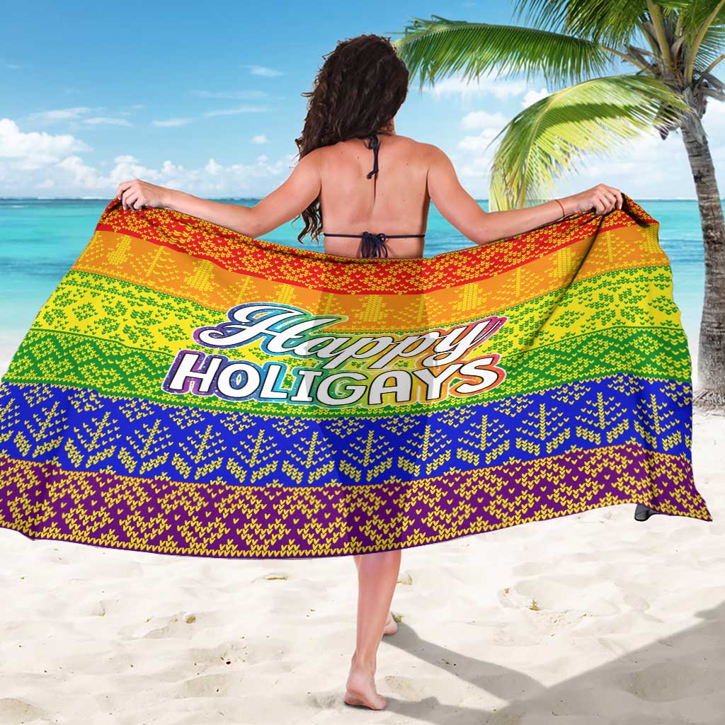 LGBT Gay Pride Happy Holigays Christmas Sarong Xmas Holiday Patterns - Wonder Print Shop
