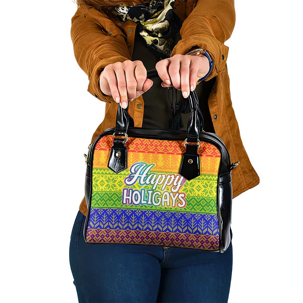 LGBT Gay Pride Happy Holigays Christmas Shoulder Handbag Xmas Holiday Patterns - Wonder Print Shop