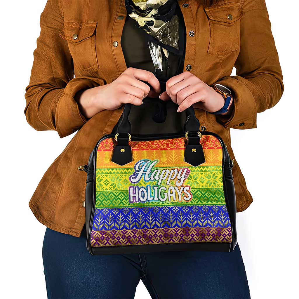 LGBT Gay Pride Happy Holigays Christmas Shoulder Handbag Xmas Holiday Patterns - Wonder Print Shop