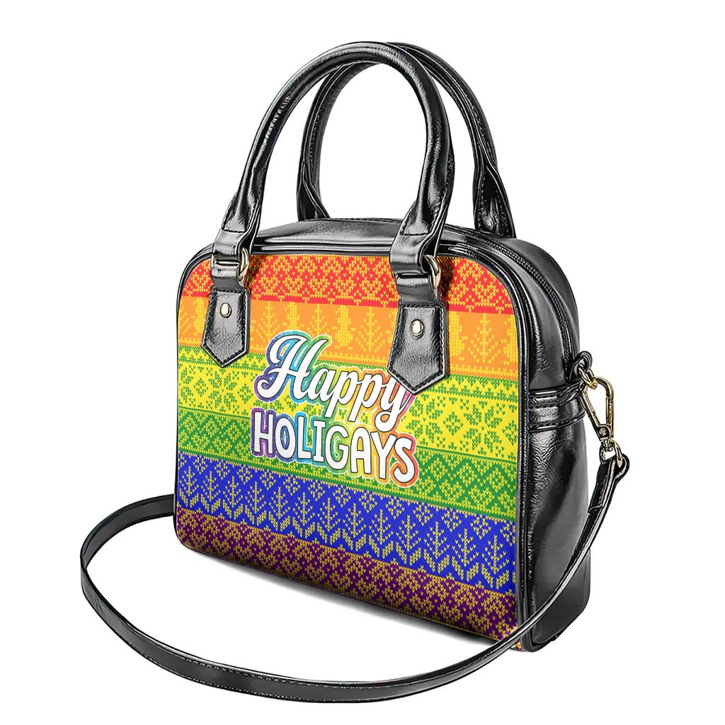 LGBT Gay Pride Happy Holigays Christmas Shoulder Handbag Xmas Holiday Patterns - Wonder Print Shop