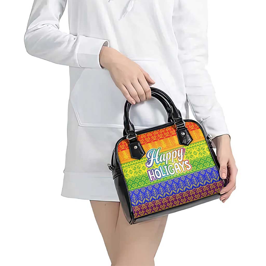 LGBT Gay Pride Happy Holigays Christmas Shoulder Handbag Xmas Holiday Patterns - Wonder Print Shop