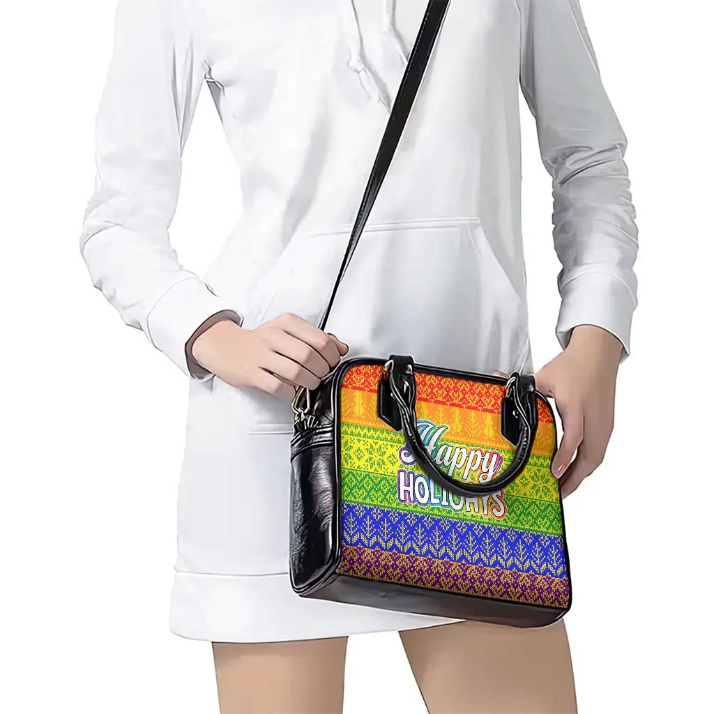 LGBT Gay Pride Happy Holigays Christmas Shoulder Handbag Xmas Holiday Patterns - Wonder Print Shop