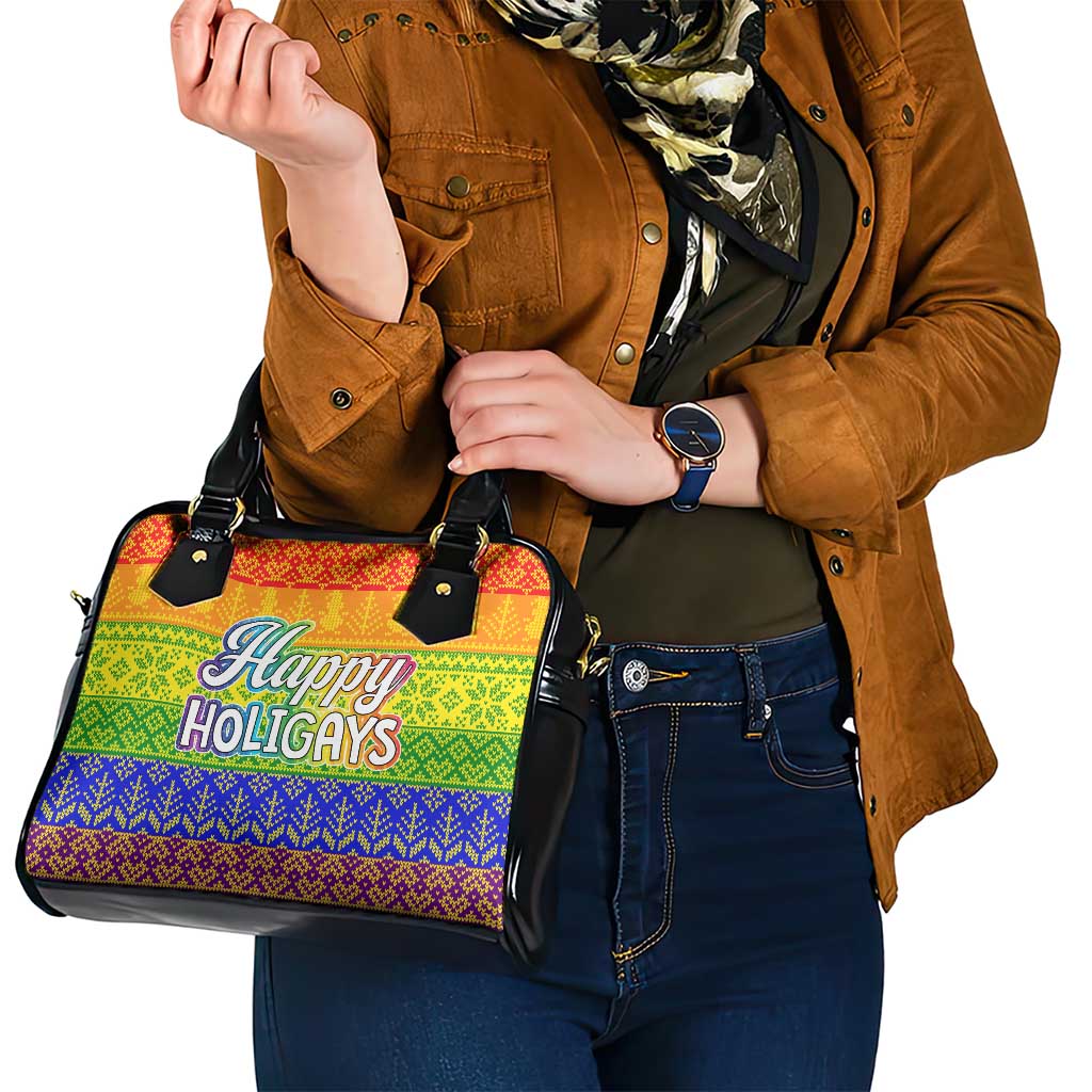 LGBT Gay Pride Happy Holigays Christmas Shoulder Handbag Xmas Holiday Patterns - Wonder Print Shop