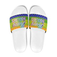 LGBT Gay Pride Happy Holigays Christmas Slide Sandals Xmas Holiday Patterns - Wonder Print Shop