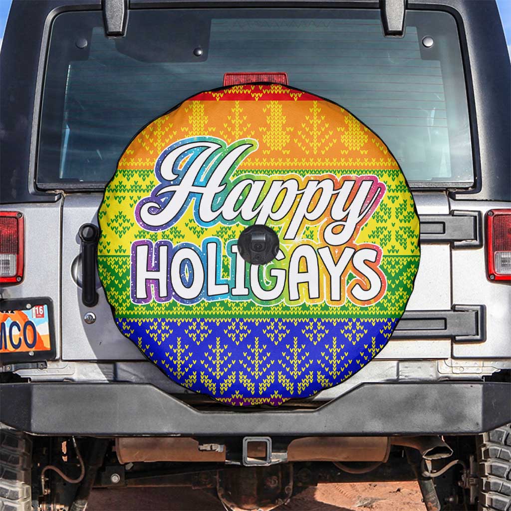 LGBT Gay Pride Happy Holigays Christmas Spare Tire Cover Xmas Holiday Patterns - Wonder Print Shop