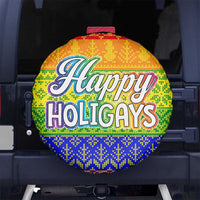 LGBT Gay Pride Happy Holigays Christmas Spare Tire Cover Xmas Holiday Patterns - Wonder Print Shop
