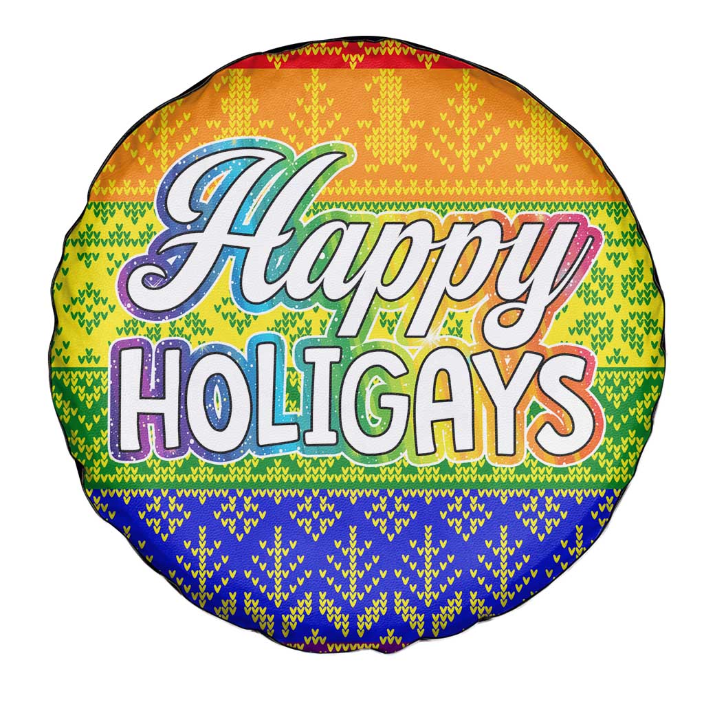 LGBT Gay Pride Happy Holigays Christmas Spare Tire Cover Xmas Holiday Patterns - Wonder Print Shop