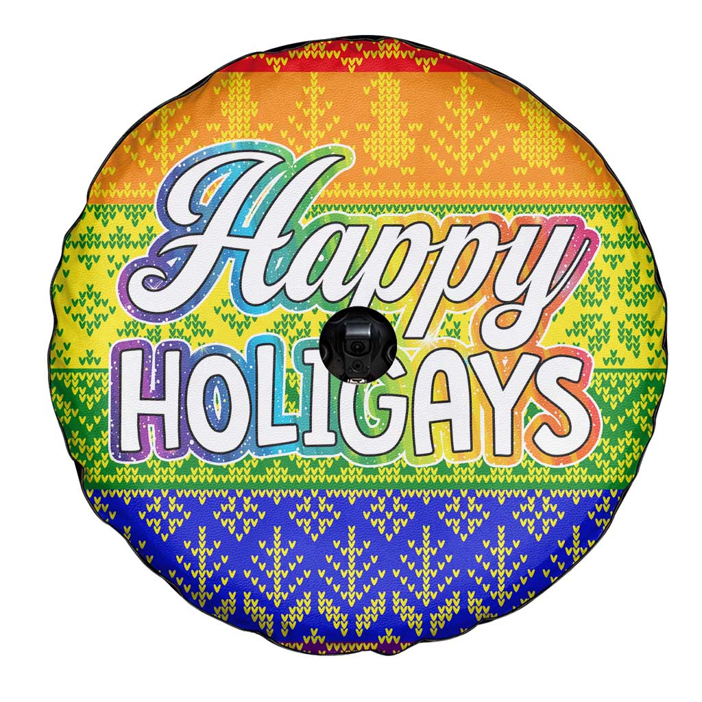 LGBT Gay Pride Happy Holigays Christmas Spare Tire Cover Xmas Holiday Patterns - Wonder Print Shop