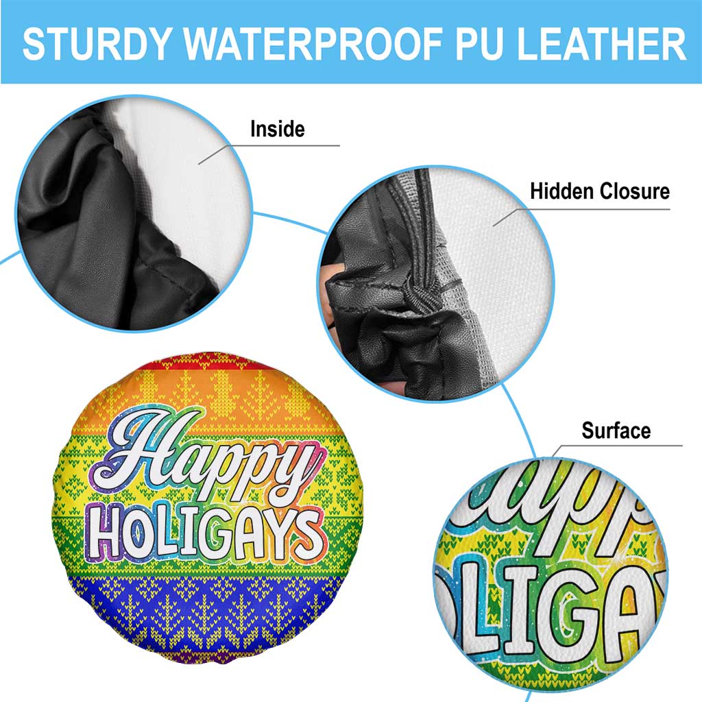 LGBT Gay Pride Happy Holigays Christmas Spare Tire Cover Xmas Holiday Patterns - Wonder Print Shop