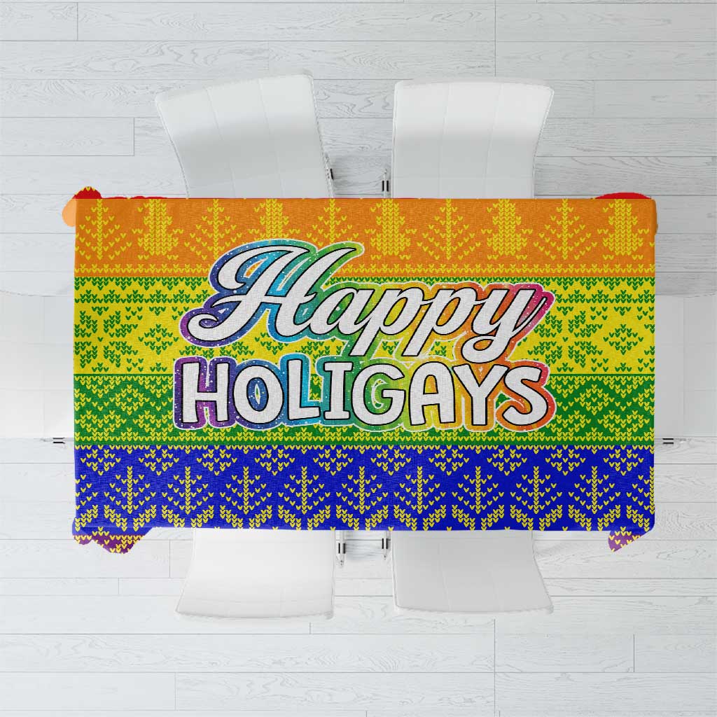 LGBT Gay Pride Happy Holigays Christmas Tablecloth Xmas Holiday Patterns - Wonder Print Shop