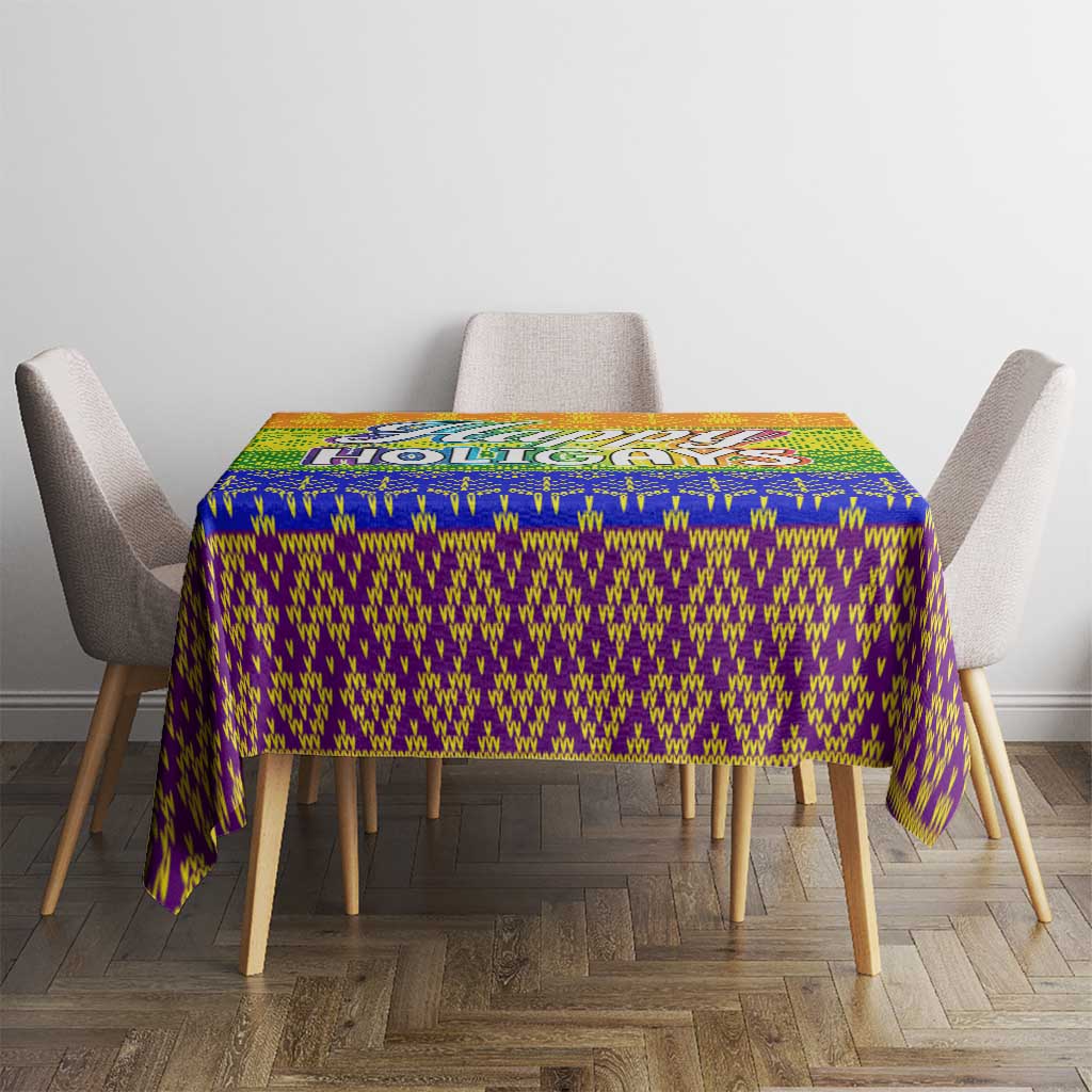 LGBT Gay Pride Happy Holigays Christmas Tablecloth Xmas Holiday Patterns - Wonder Print Shop