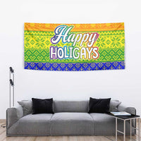 LGBT Gay Pride Happy Holigays Christmas Tapestry Xmas Holiday Patterns - Wonder Print Shop