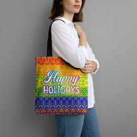 LGBT Gay Pride Happy Holigays Christmas Tote Bag Xmas Holiday Patterns - Wonder Print Shop