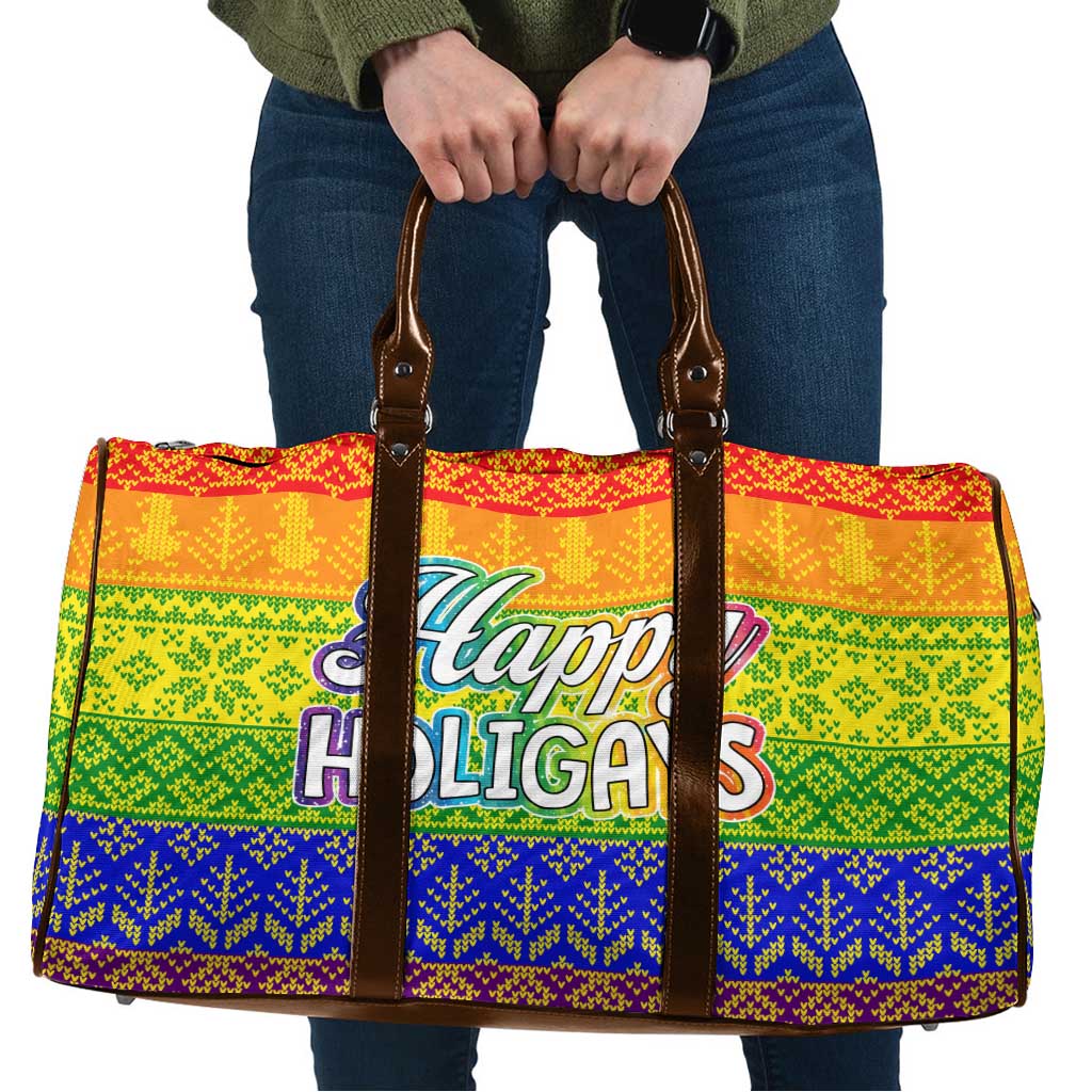 LGBT Gay Pride Happy Holigays Christmas Travel Bag Xmas Holiday Patterns - Wonder Print Shop