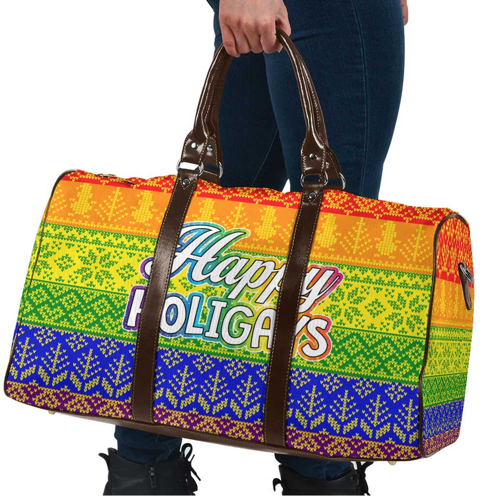 LGBT Gay Pride Happy Holigays Christmas Travel Bag Xmas Holiday Patterns - Wonder Print Shop