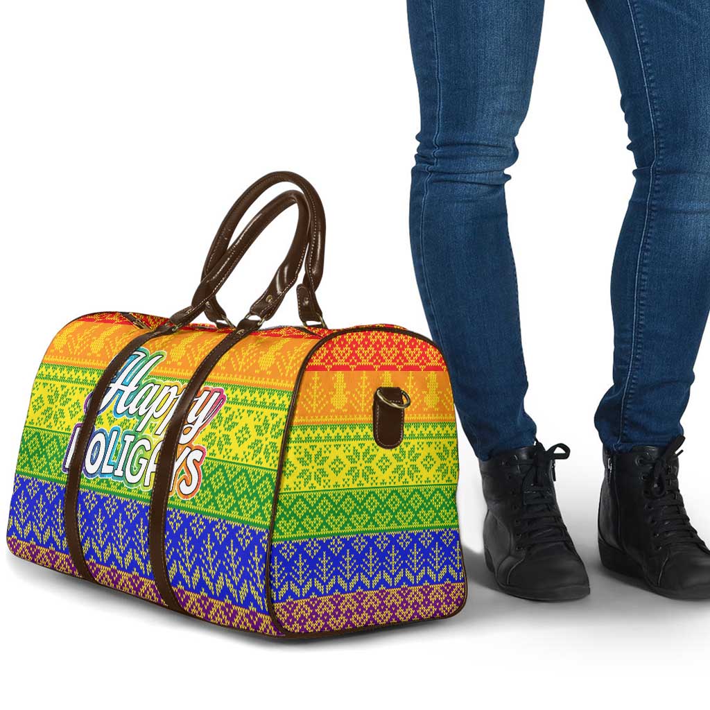 LGBT Gay Pride Happy Holigays Christmas Travel Bag Xmas Holiday Patterns - Wonder Print Shop