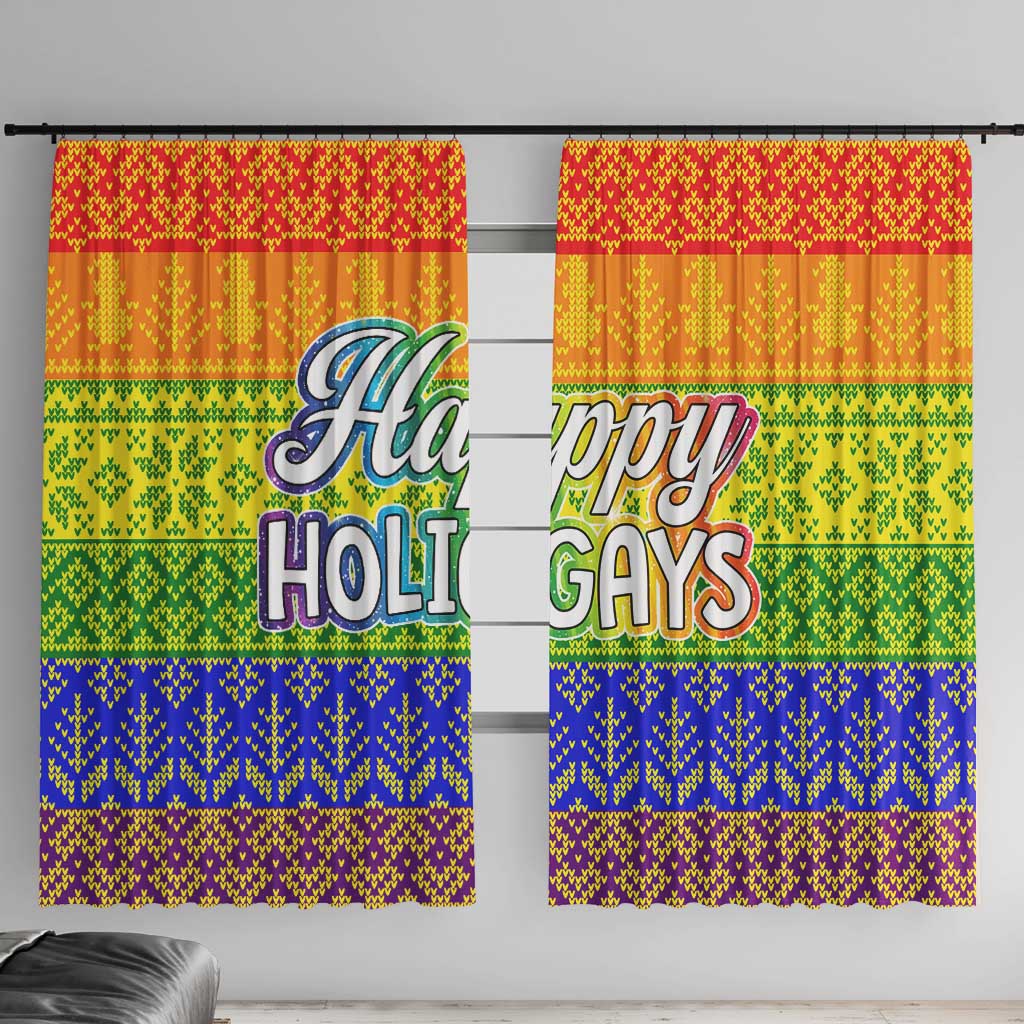 LGBT Gay Pride Happy Holigays Christmas Window Curtain Xmas Holiday Patterns - Wonder Print Shop