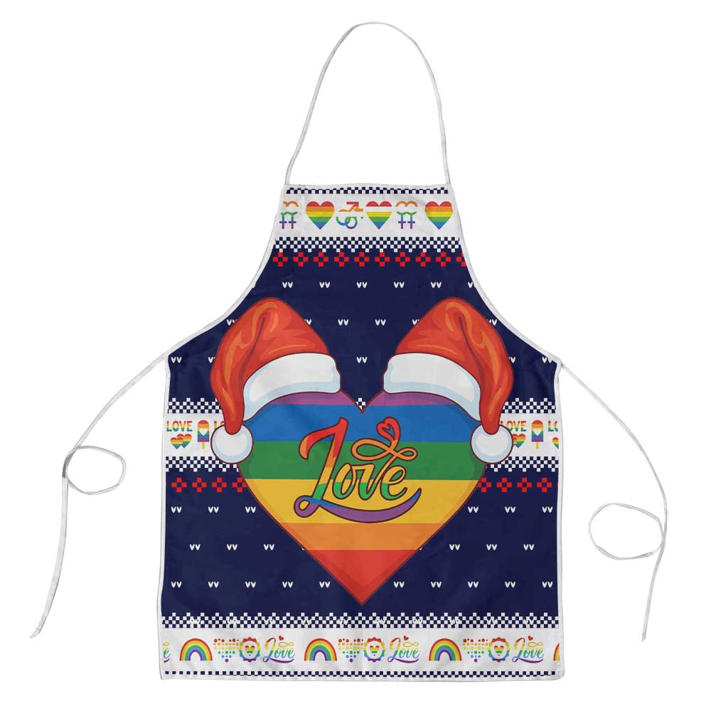 LGBT Heart Christmas Yall Christmas Apron Xmas Holiday Patterns - Wonder Print Shop