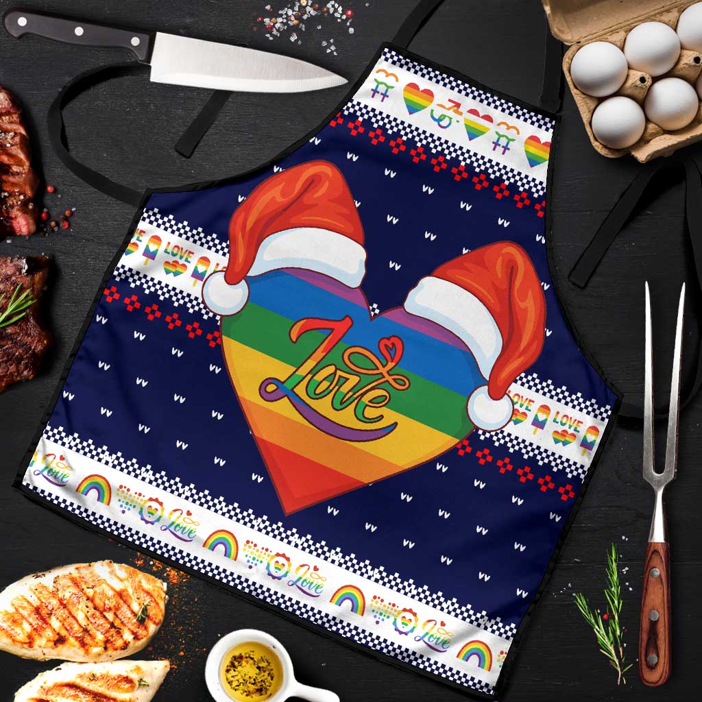 LGBT Heart Christmas Yall Christmas Apron Xmas Holiday Patterns - Wonder Print Shop