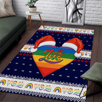 LGBT Heart Christmas Yall Christmas Area Rug Xmas Holiday Patterns - Wonder Print Shop