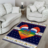 LGBT Heart Christmas Yall Christmas Area Rug Xmas Holiday Patterns - Wonder Print Shop