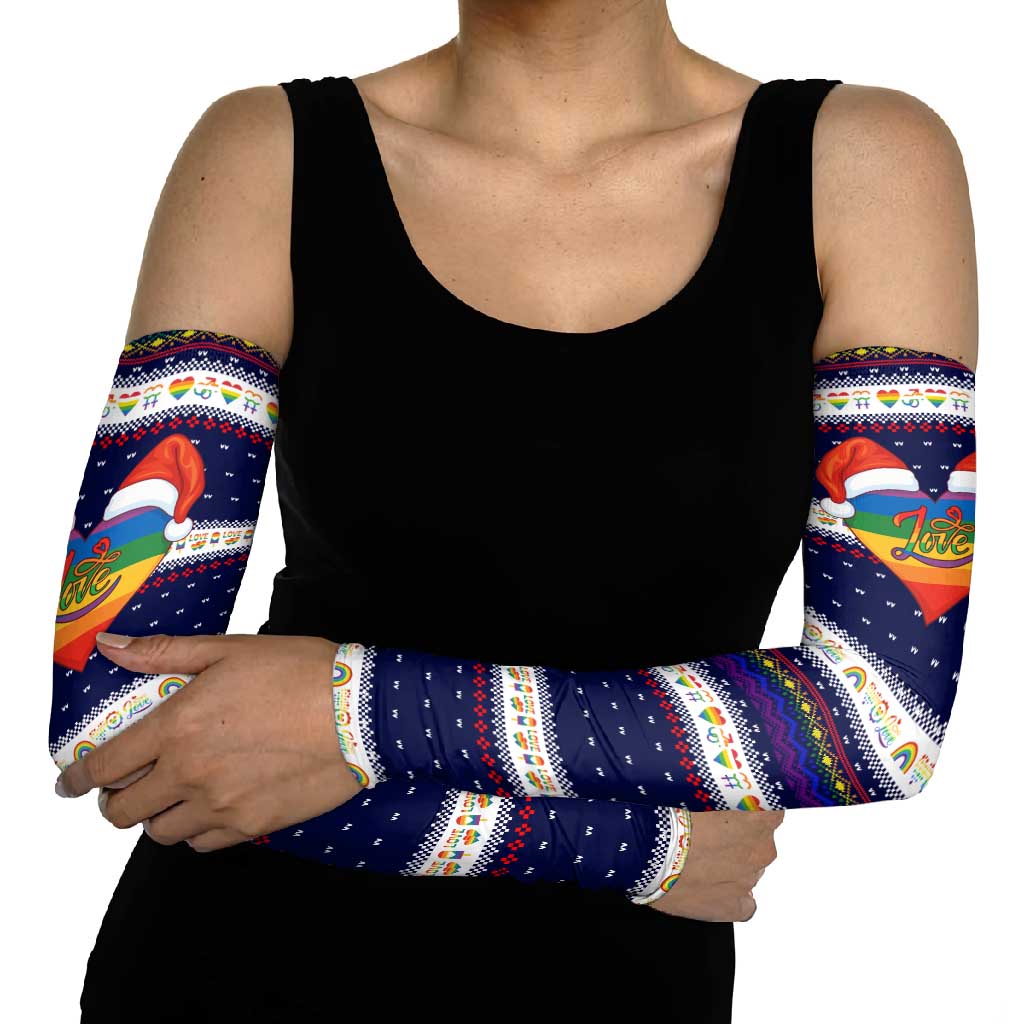 LGBT Heart Christmas Yall Christmas Arm Sleeves Xmas Holiday Patterns - Wonder Print Shop