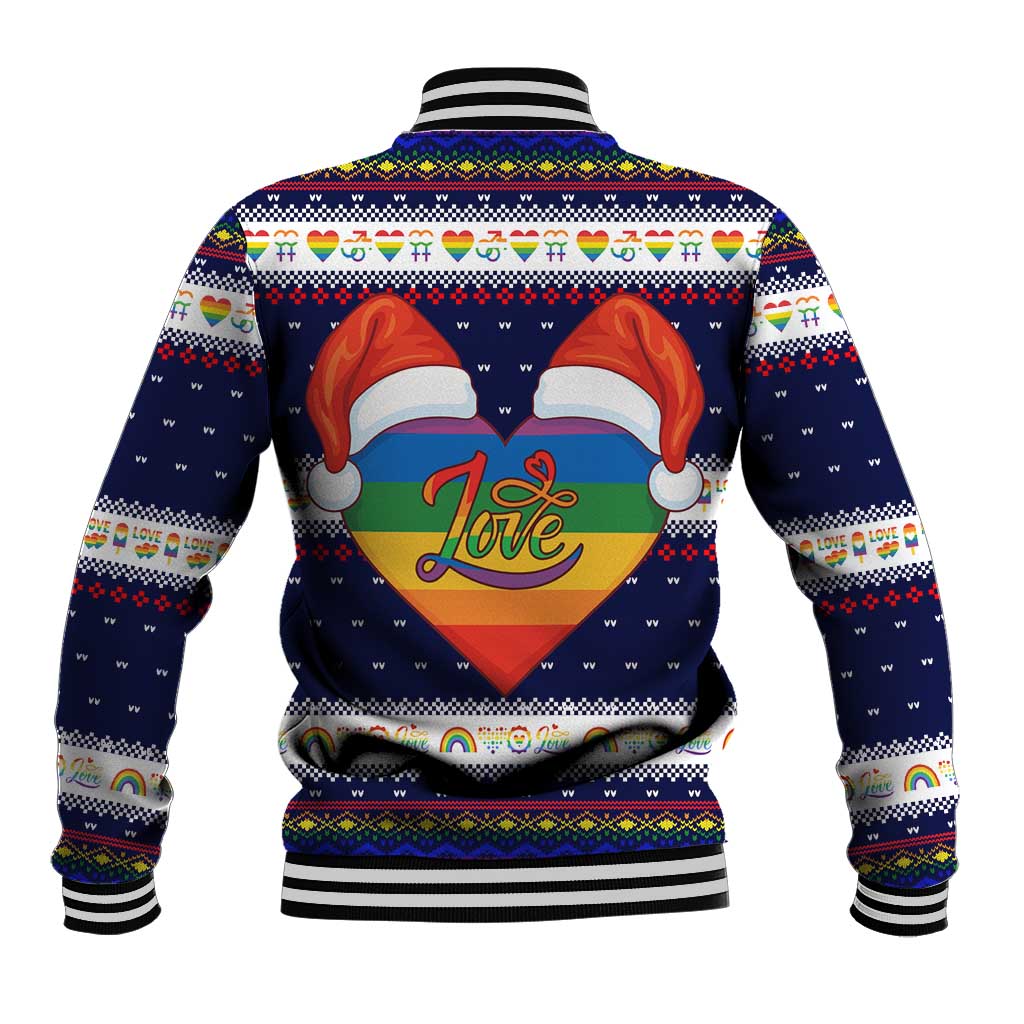 LGBT Heart Christmas Yall Christmas Baseball Jacket Xmas Holiday Patterns - Wonder Print Shop