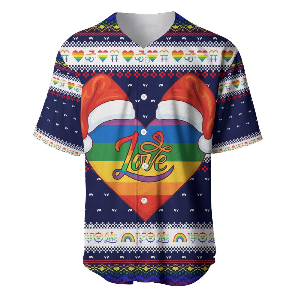LGBT Heart Christmas Yall Christmas Baseball Jersey Xmas Holiday Patterns - Wonder Print Shop
