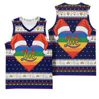 LGBT Heart Christmas Yall Christmas Basketball Jersey Xmas Holiday Patterns - Wonder Print Shop