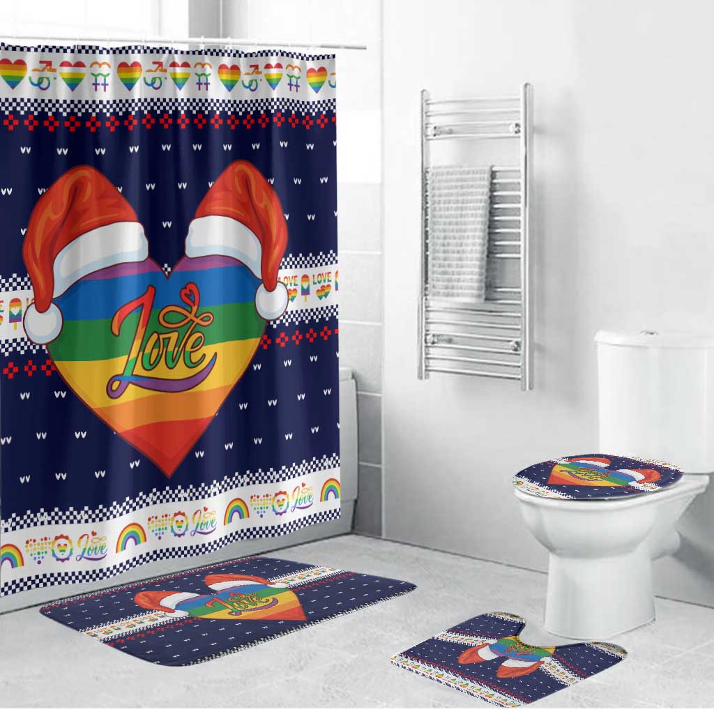 LGBT Heart Christmas Yall Christmas Bathroom Set Xmas Holiday Patterns - Wonder Print Shop