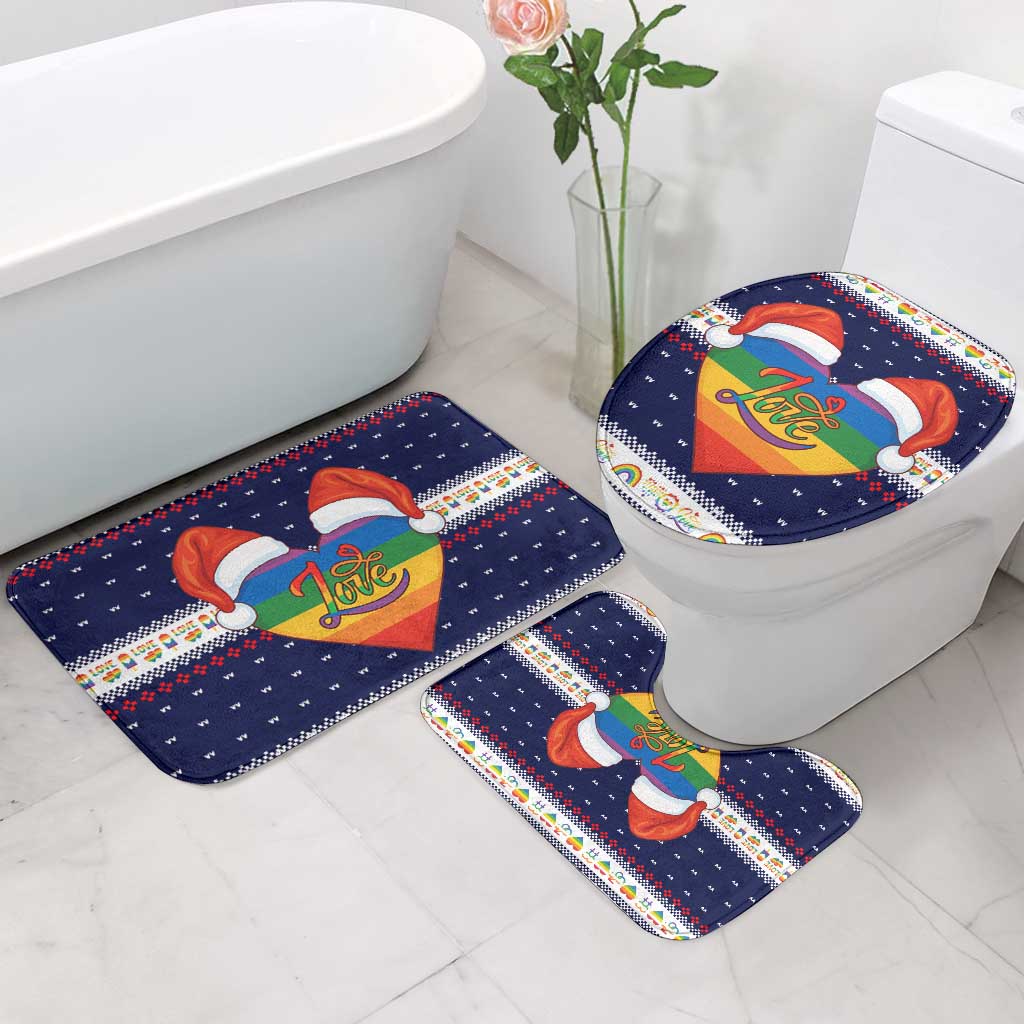 LGBT Heart Christmas Yall Christmas Bathroom Set Xmas Holiday Patterns - Wonder Print Shop