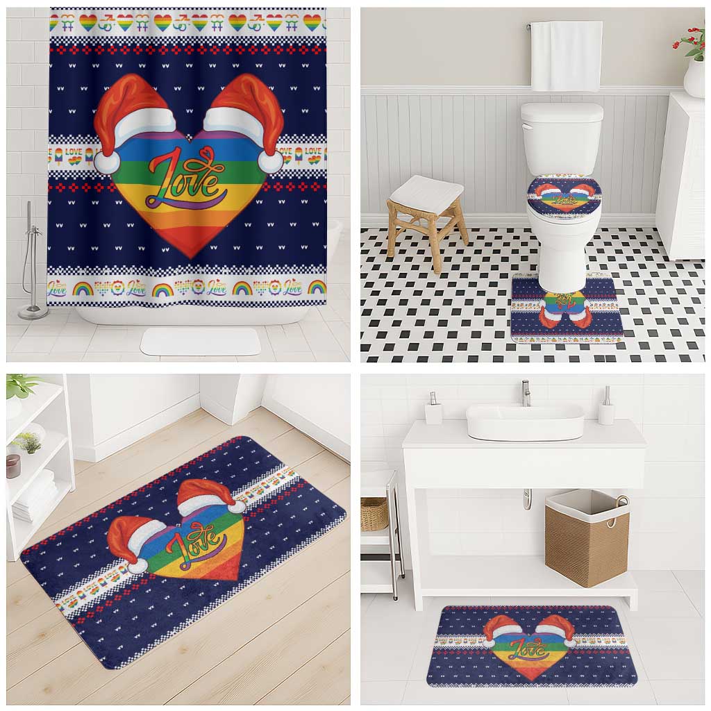 LGBT Heart Christmas Yall Christmas Bathroom Set Xmas Holiday Patterns - Wonder Print Shop