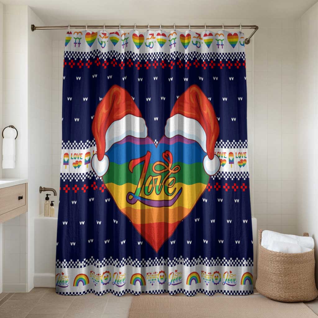 LGBT Heart Christmas Yall Christmas Bathroom Set Xmas Holiday Patterns - Wonder Print Shop