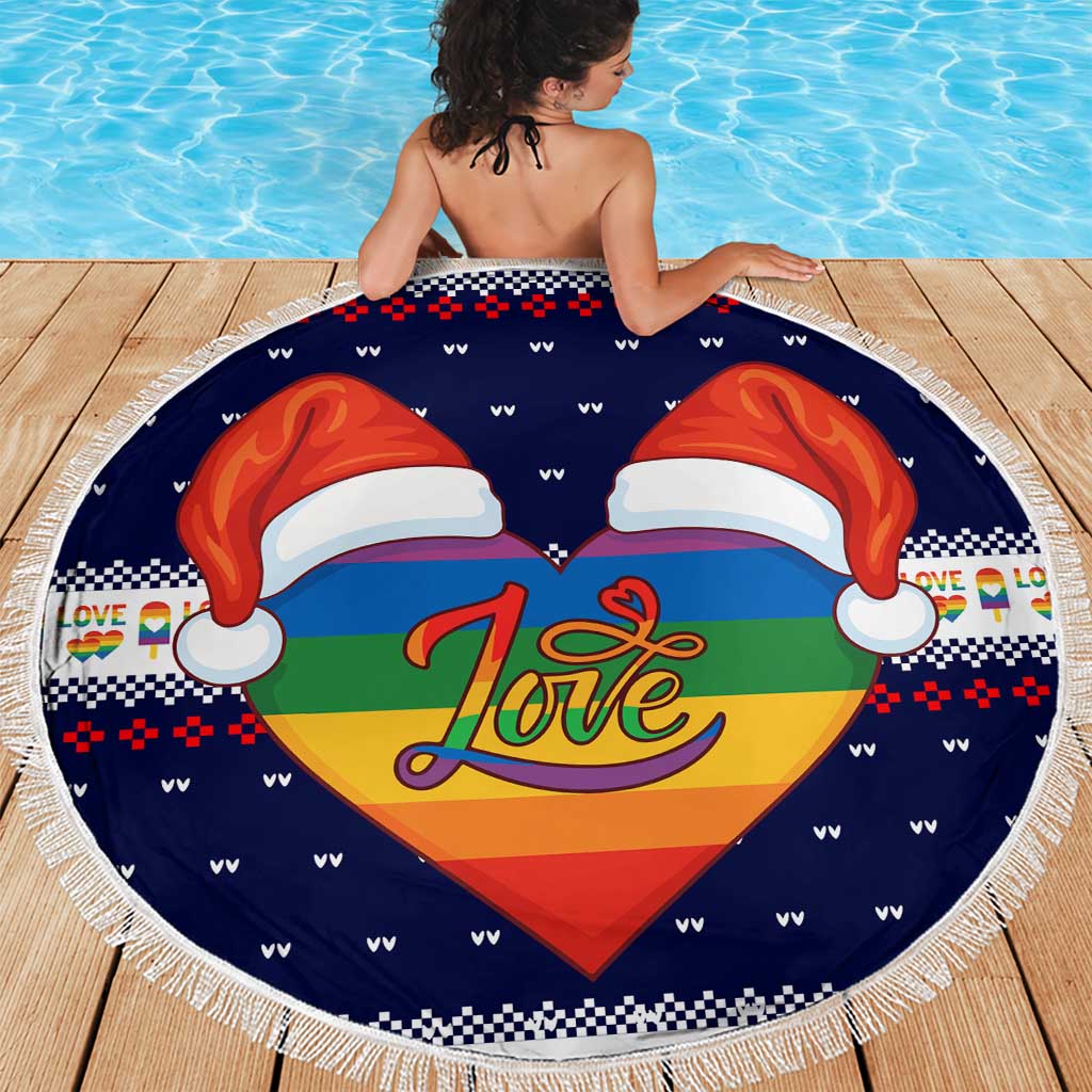 LGBT Heart Christmas Yall Christmas Beach Blanket Xmas Holiday Patterns - Wonder Print Shop