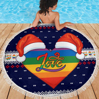 LGBT Heart Christmas Yall Christmas Beach Blanket Xmas Holiday Patterns - Wonder Print Shop
