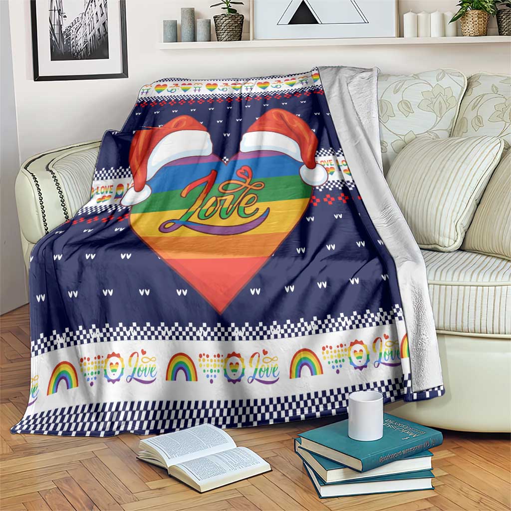 LGBT Heart Christmas Yall Christmas Blanket Xmas Holiday Patterns - Wonder Print Shop