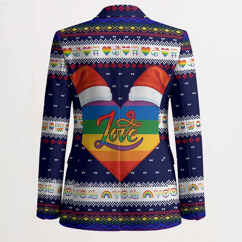 LGBT Heart Christmas Yall Christmas Blazer Xmas Holiday Patterns - Wonder Print Shop