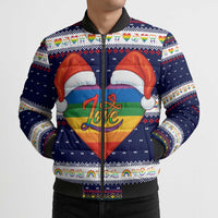 LGBT Heart Christmas Yall Christmas Bomber Puffer Jacket Xmas Holiday Patterns - Wonder Print Shop