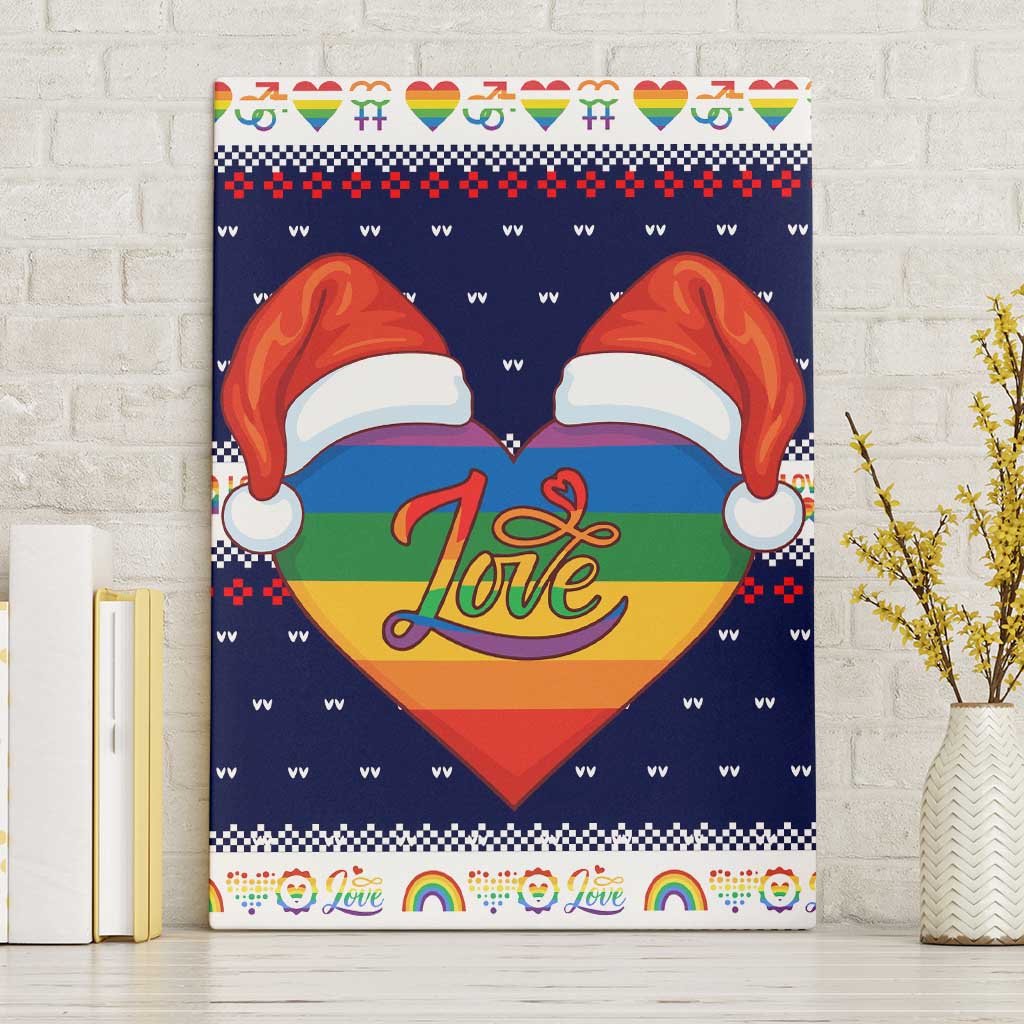 LGBT Heart Christmas Yall Christmas Canvas Wall Art Xmas Holiday Patterns - Wonder Print Shop