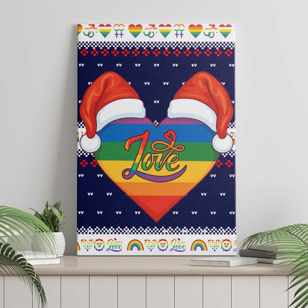 LGBT Heart Christmas Yall Christmas Canvas Wall Art Xmas Holiday Patterns - Wonder Print Shop