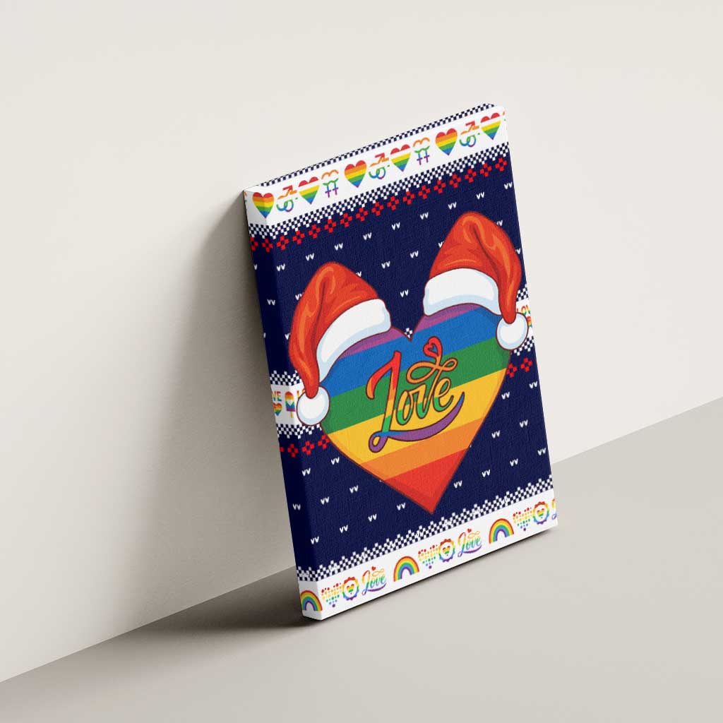 LGBT Heart Christmas Yall Christmas Canvas Wall Art Xmas Holiday Patterns - Wonder Print Shop