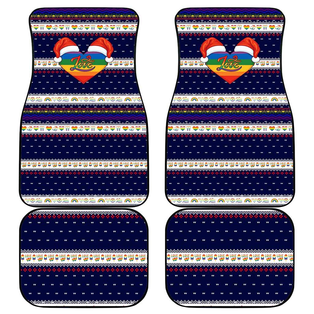 LGBT Heart Christmas Yall Christmas Car Mats Xmas Holiday Patterns - Wonder Print Shop