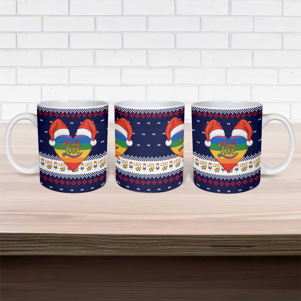 LGBT Heart Christmas Yall Christmas Ceramic Mug Xmas Holiday Patterns - Wonder Print Shop