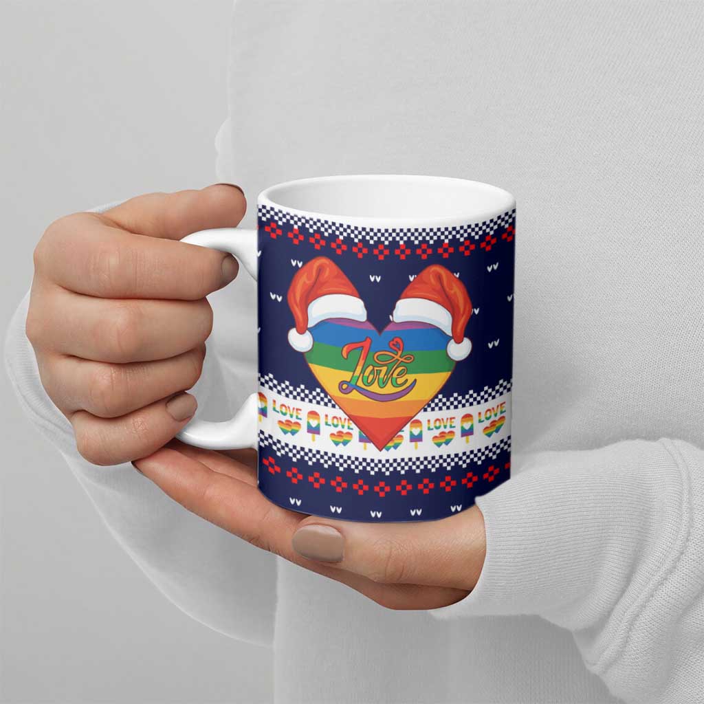 LGBT Heart Christmas Yall Christmas Ceramic Mug Xmas Holiday Patterns - Wonder Print Shop