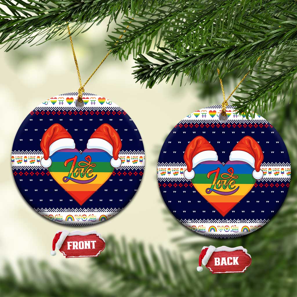 LGBT Heart Christmas Yall Christmas Ceramic Ornament Xmas Holiday Patterns - Wonder Print Shop