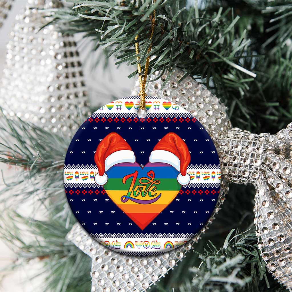 LGBT Heart Christmas Yall Christmas Ceramic Ornament Xmas Holiday Patterns - Wonder Print Shop